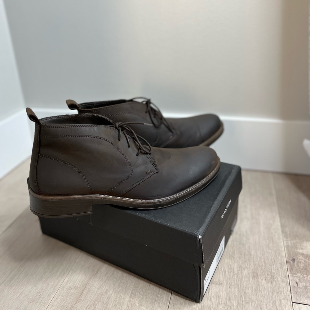new Nordstrom Grayson Waterproof Chukka Boot leather Brown 12 12.5 Eu 46…